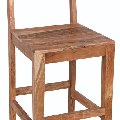 18" Brown Solid Wood Counter Height Bar Chair HomeRoots