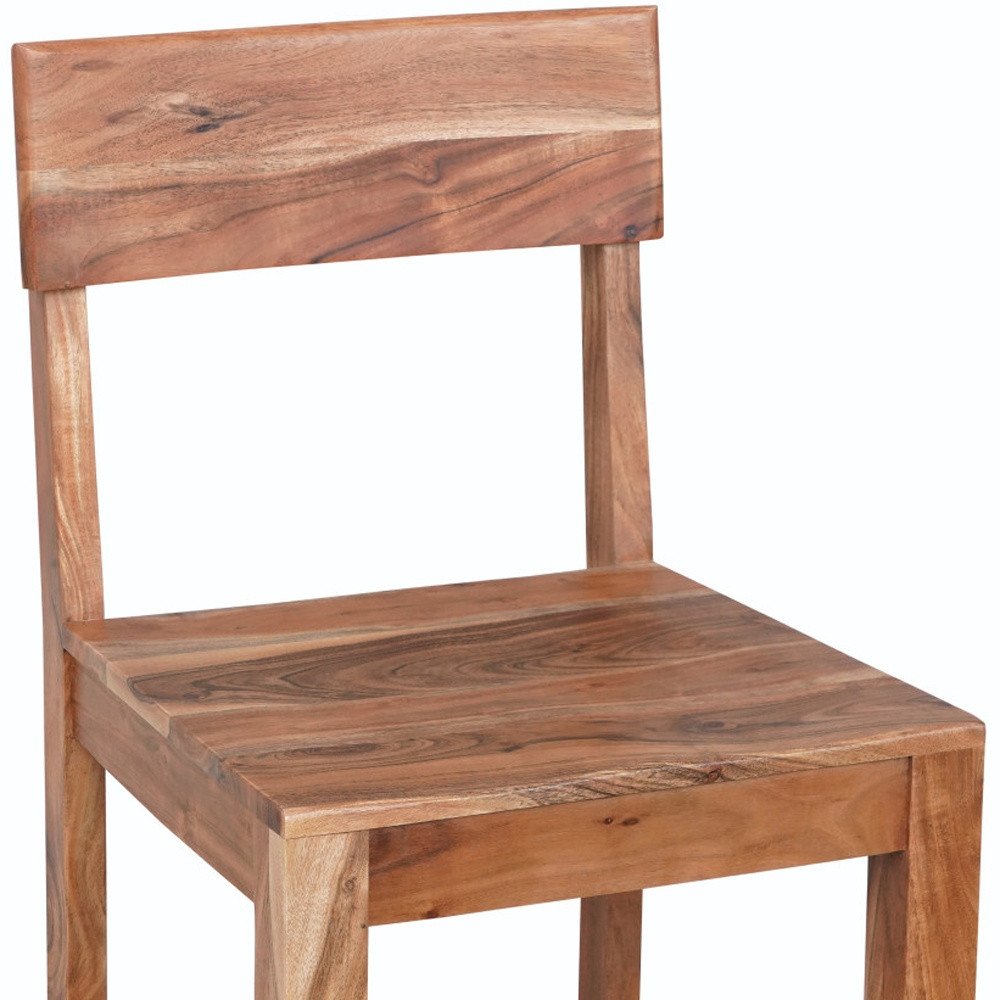 18" Brown Solid Wood Counter Height Bar Chair HomeRoots