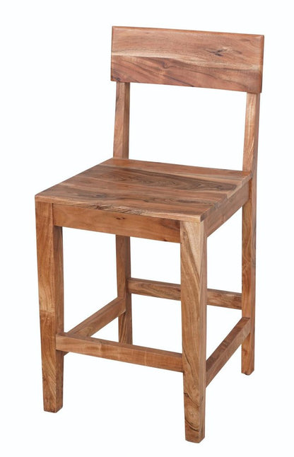 18" Brown Solid Wood Counter Height Bar Chair HomeRoots