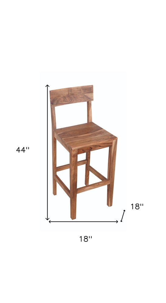 30" Brown Solid Wood Bar Height Bar Chair HomeRoots