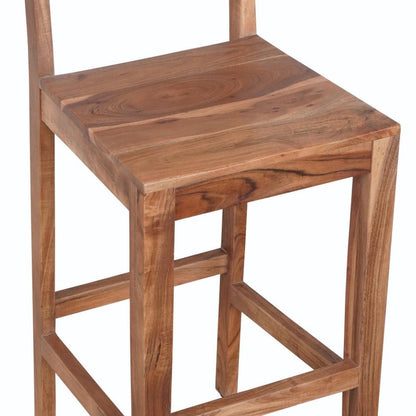 30" Brown Solid Wood Bar Height Bar Chair HomeRoots