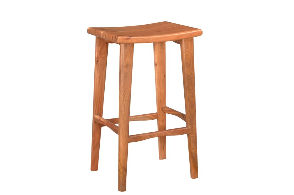 32" Brown Solid Wood Backless Counter Height Bar Chair HomeRoots