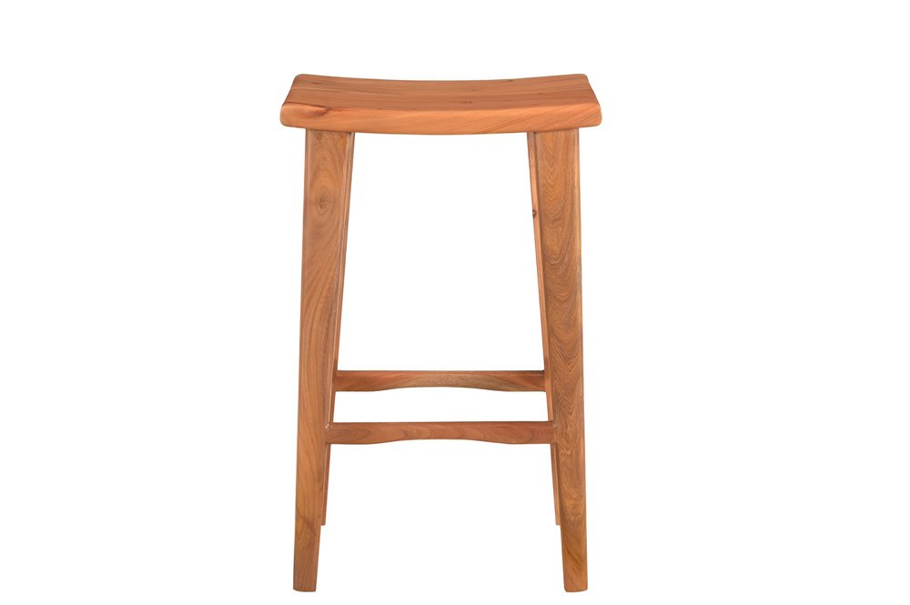 32" Brown Solid Wood Backless Counter Height Bar Chair HomeRoots
