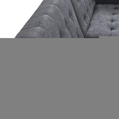 75" Dark Gray Linen Sleeper Sofa With Silver Legs HomeRoots