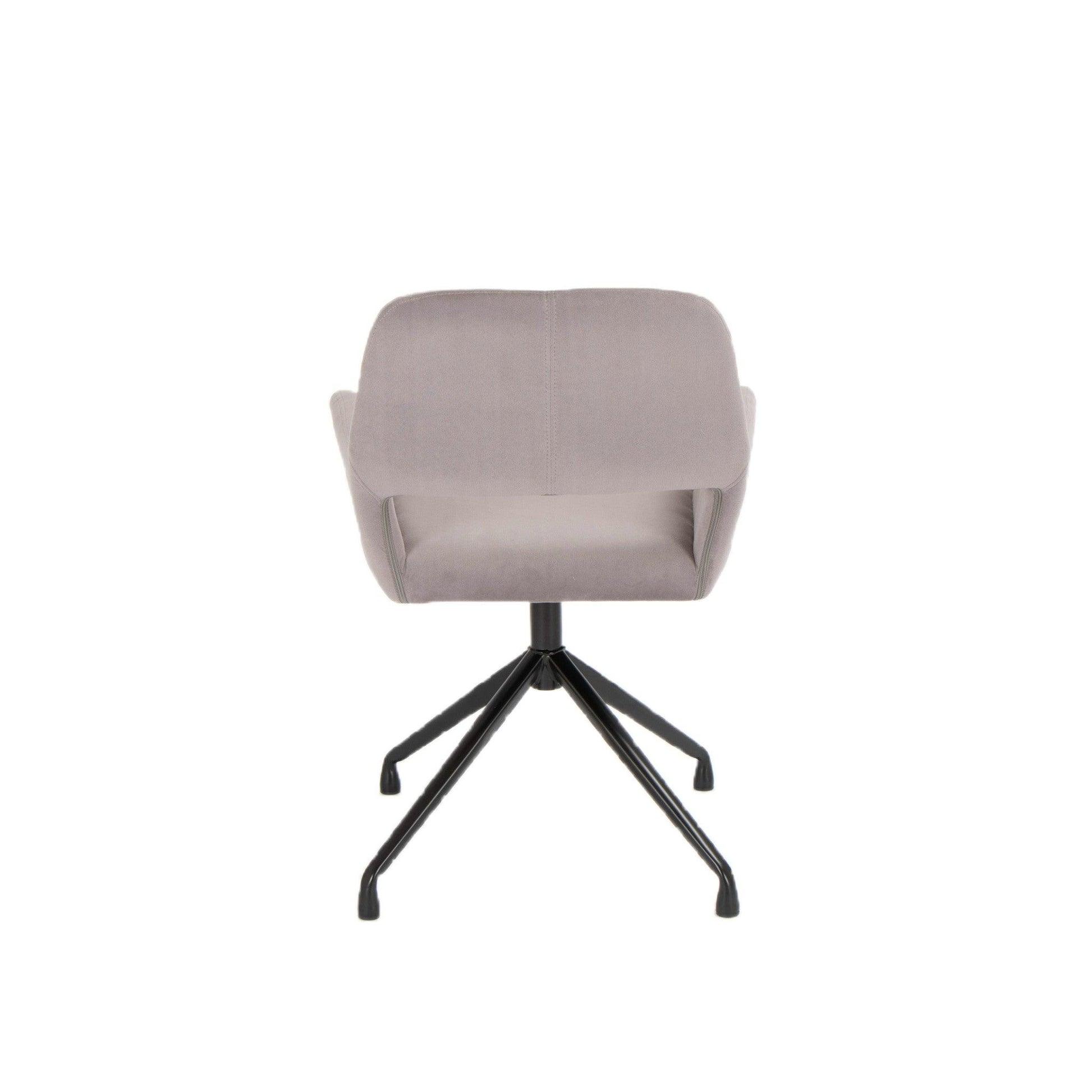 Gray Velvet Upholstered Swivel Office Chair - FurniFindUSA