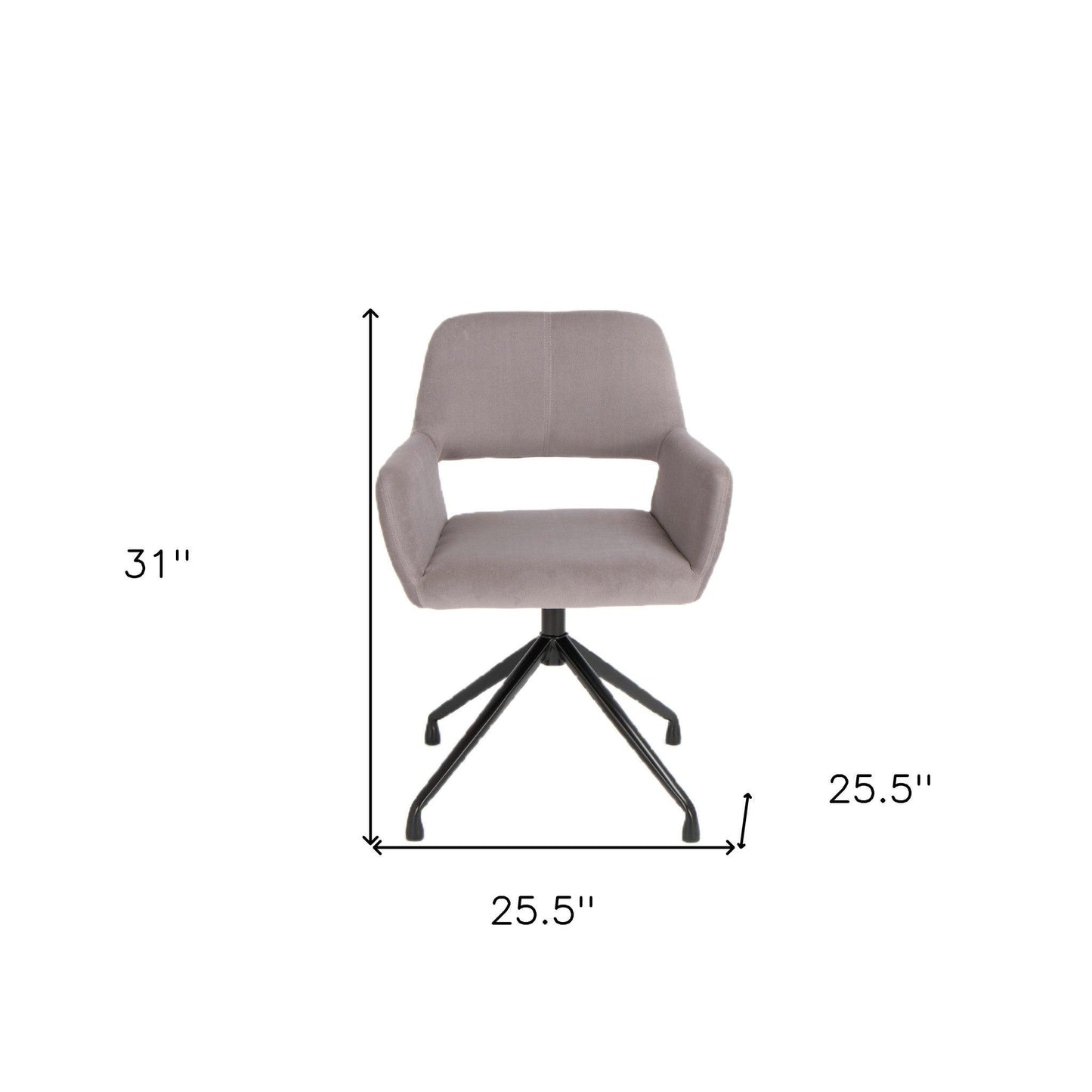 Gray Velvet Upholstered Swivel Office Chair - FurniFindUSA