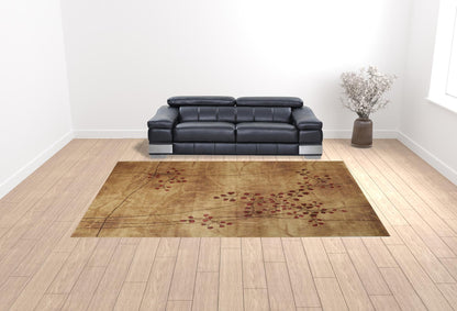 10' X 14' Brown Floral Power Loom Area Rug - 22.0" (L) x 34.0" (W) x 1.0" (H)