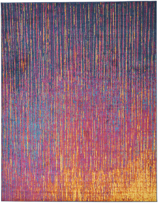 9' X 12' Fuchsia Abstract Power Loom Area Rug - 108.0" (H) x 144.0" (W) x 0.5" (D)