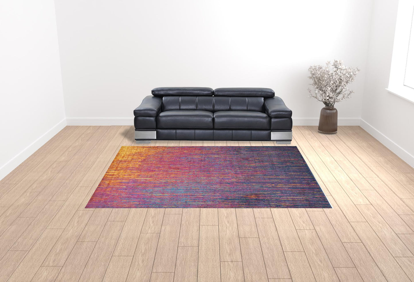 9' X 12' Fuchsia Abstract Power Loom Area Rug - 108.0" (H) x 144.0" (W) x 0.5" (D)