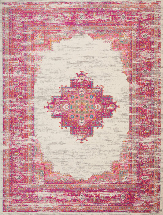 9' X 12' Pink Floral Power Loom Area Rug - 108.0" (H) x 144.0" (W) x 0.5" (D)