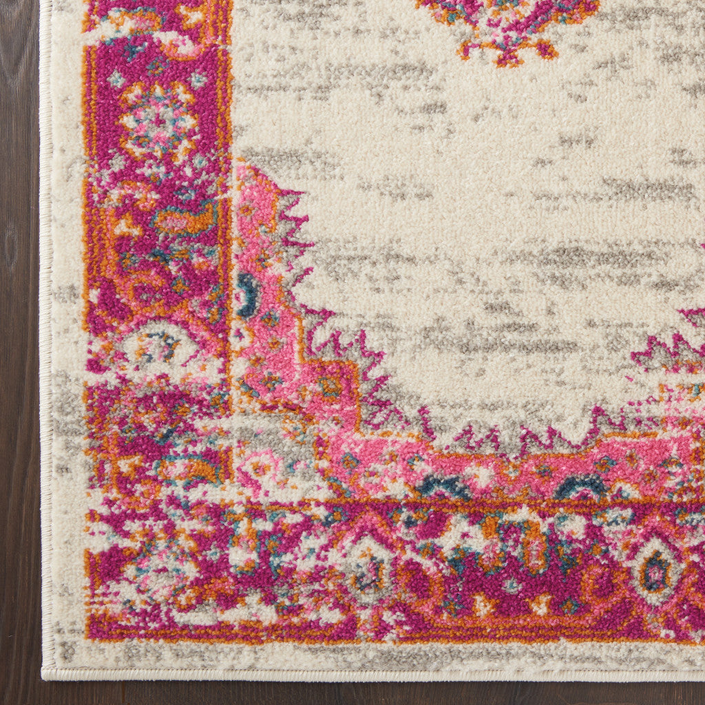 9' X 12' Pink Floral Power Loom Area Rug - 108.0" (H) x 144.0" (W) x 0.5" (D)