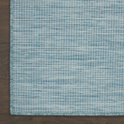 8' Aqua Power Loom Runner Rug HomeRoots