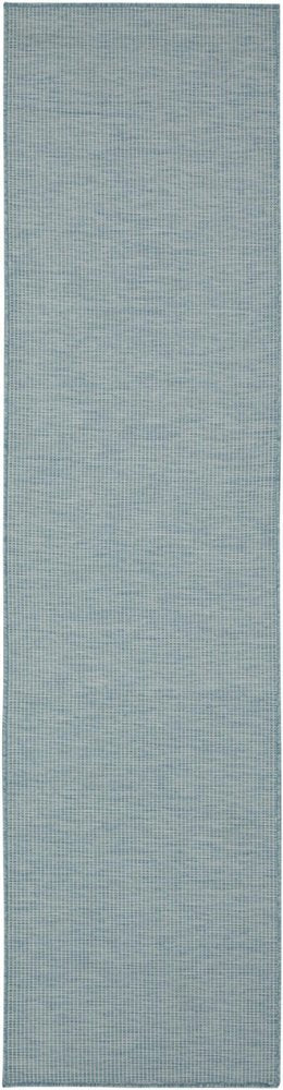8' Aqua Power Loom Runner Rug HomeRoots
