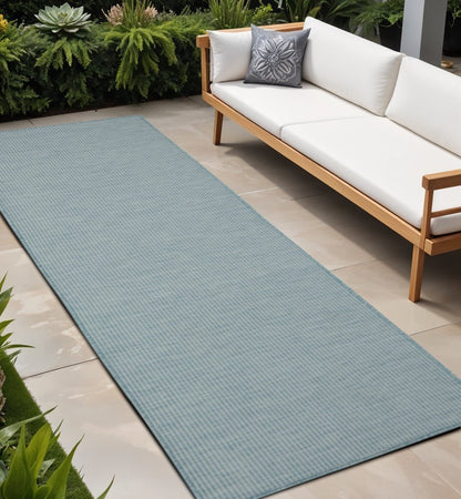 8' Aqua Power Loom Runner Rug HomeRoots