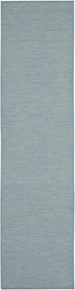 8' Aqua Power Loom Runner Rug HomeRoots