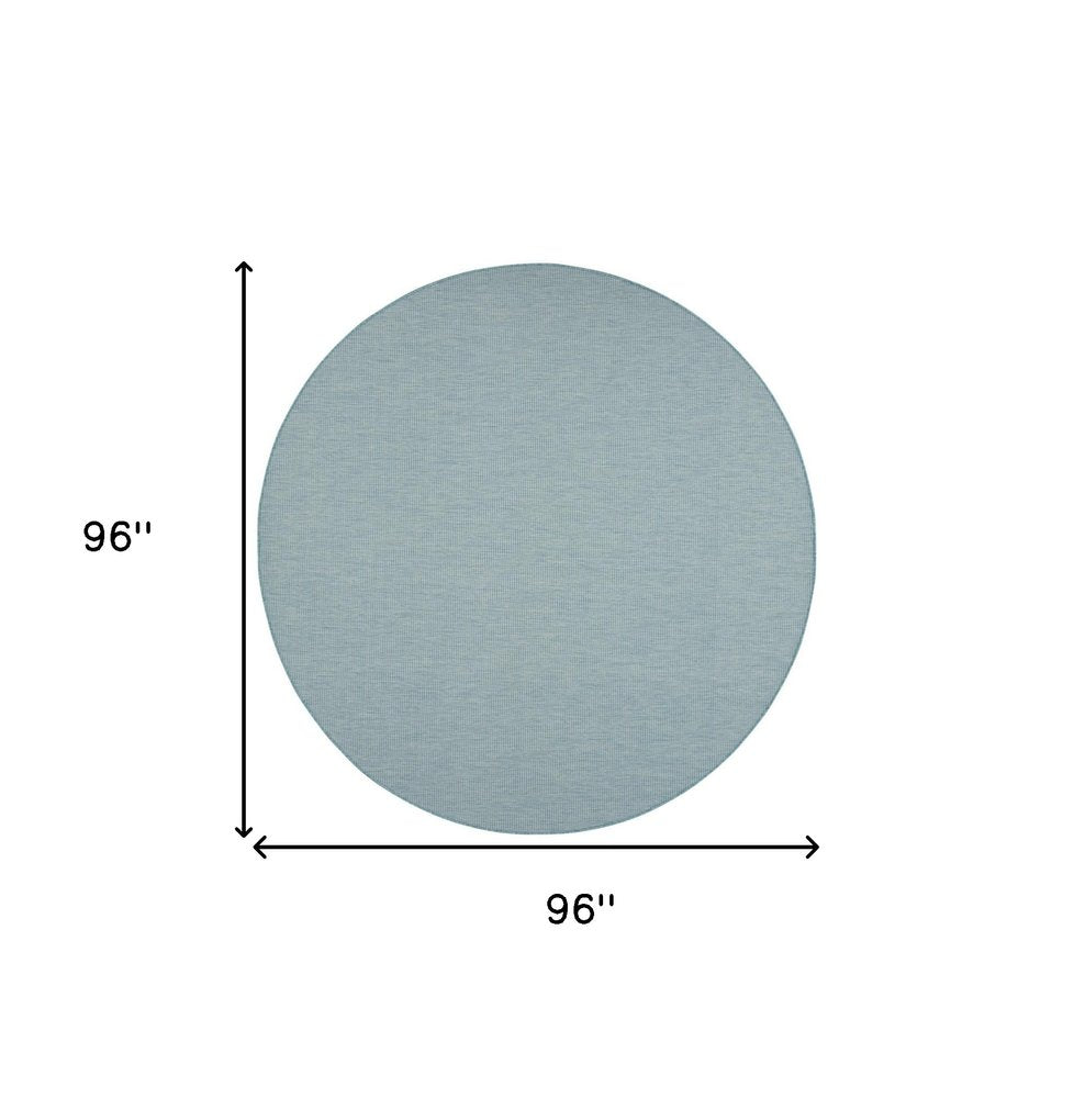 8' Aqua Round Power Loom Area Rug — view 1