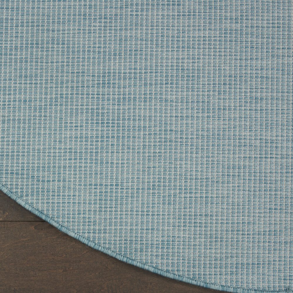 8' Aqua Round Power Loom Area Rug — view 8