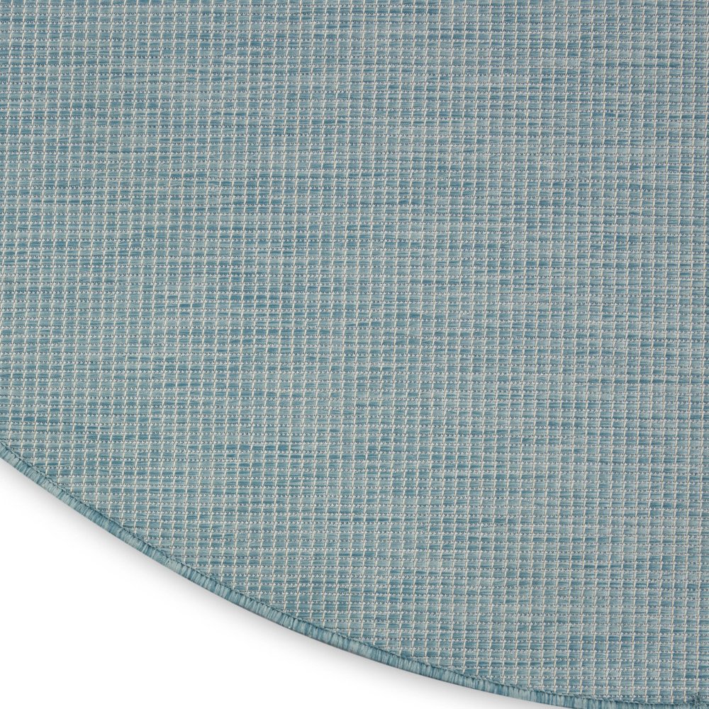 8' Aqua Round Power Loom Area Rug — view 4