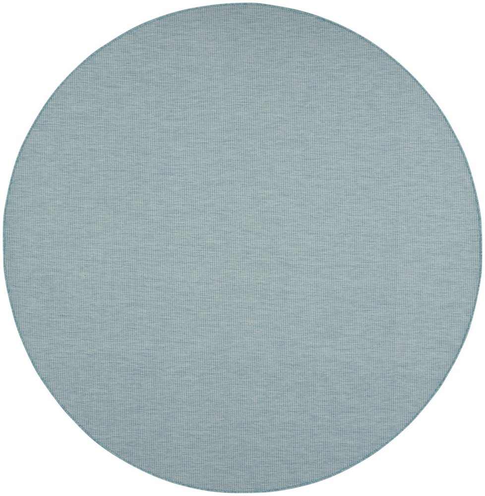 8' Aqua Round Power Loom Area Rug — view 6