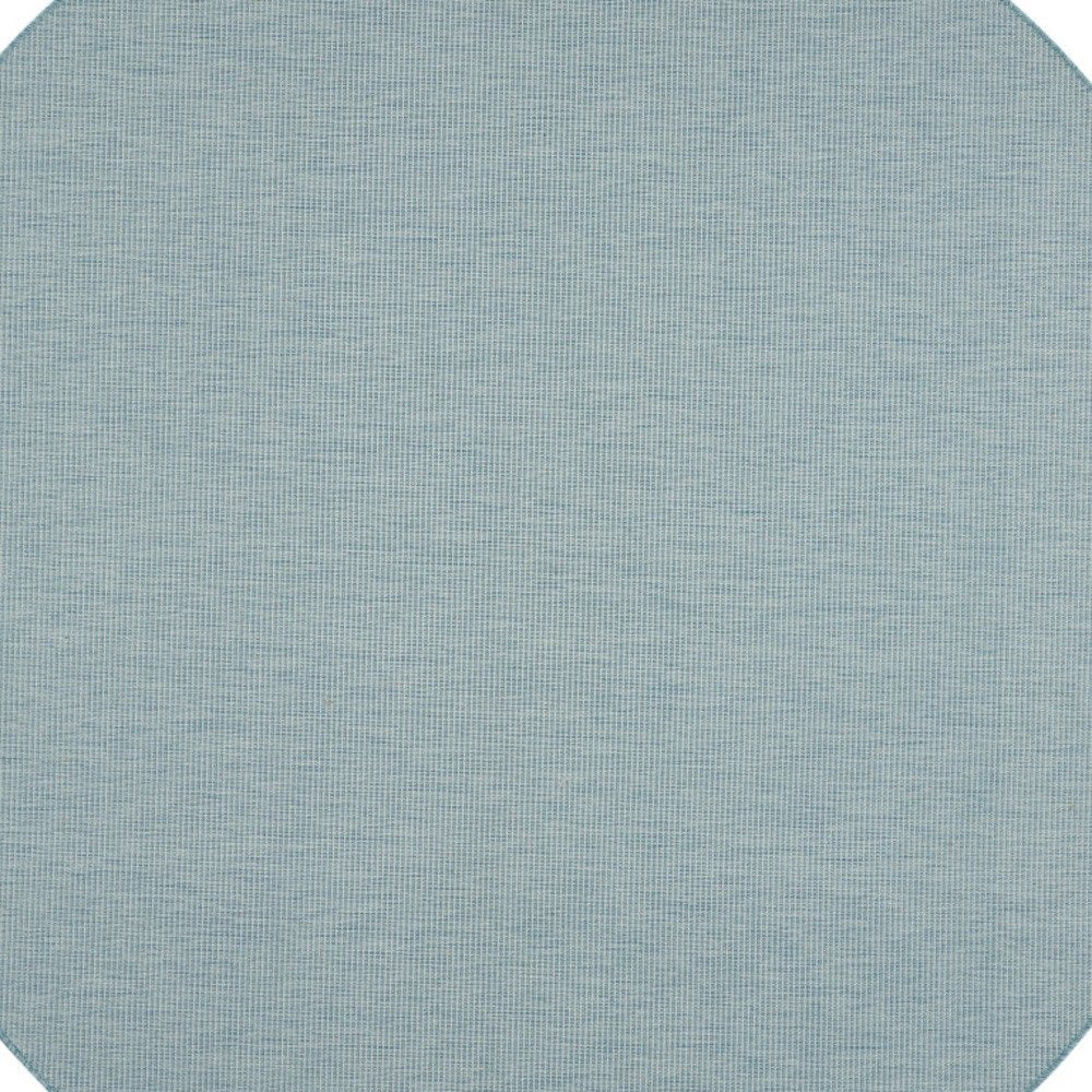 8' Aqua Round Power Loom Area Rug — view 2