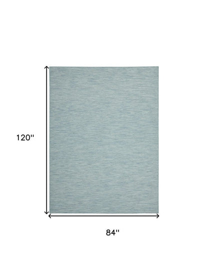 7' X 10' Aqua Indoor Outdoor Area Rug HomeRoots