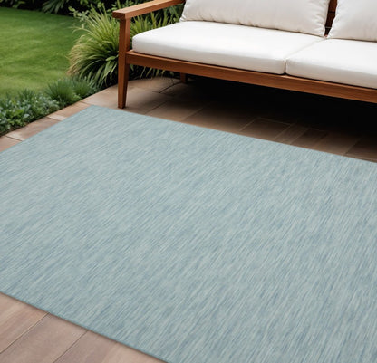 7' X 10' Aqua Indoor Outdoor Area Rug HomeRoots