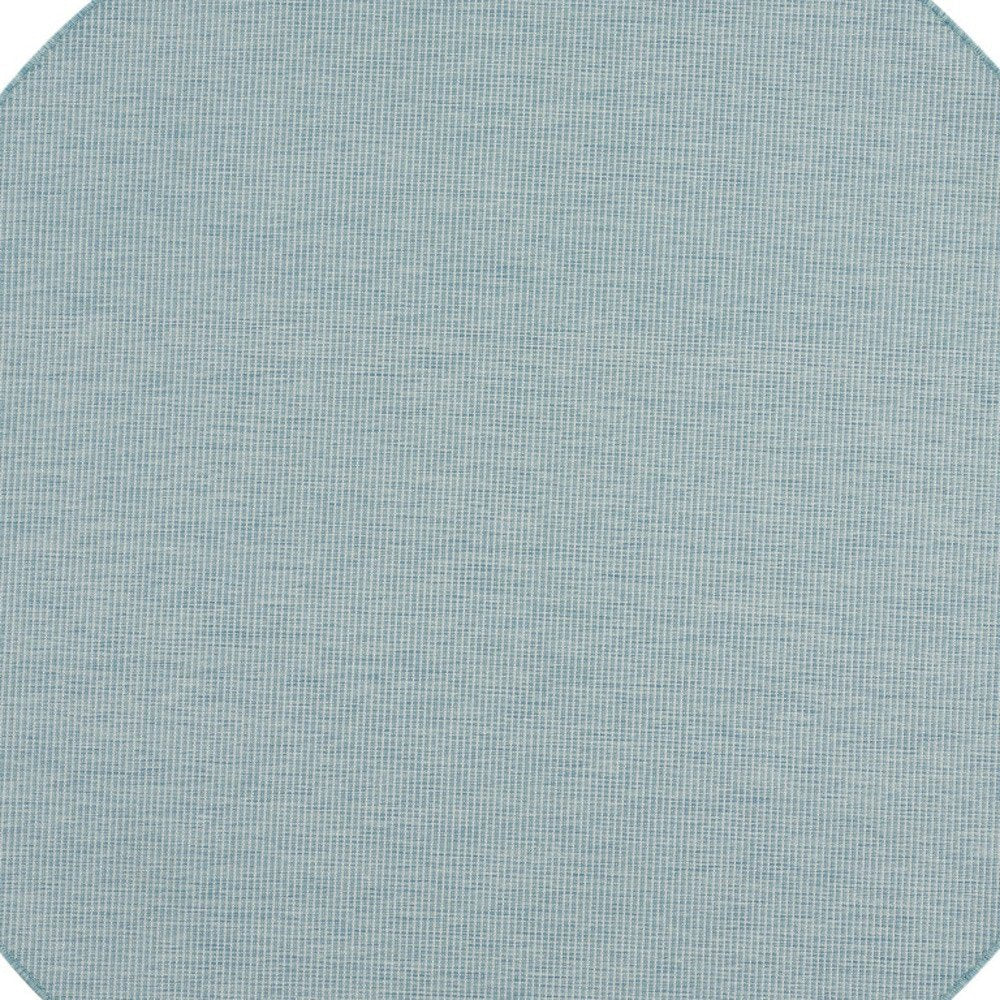 8' Aqua Round Power Loom Area Rug — view 13