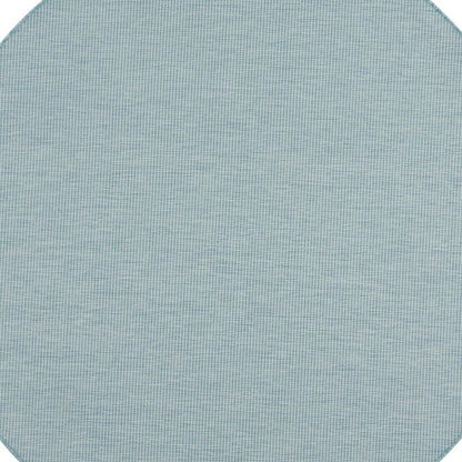 8' Aqua Round Power Loom Area Rug