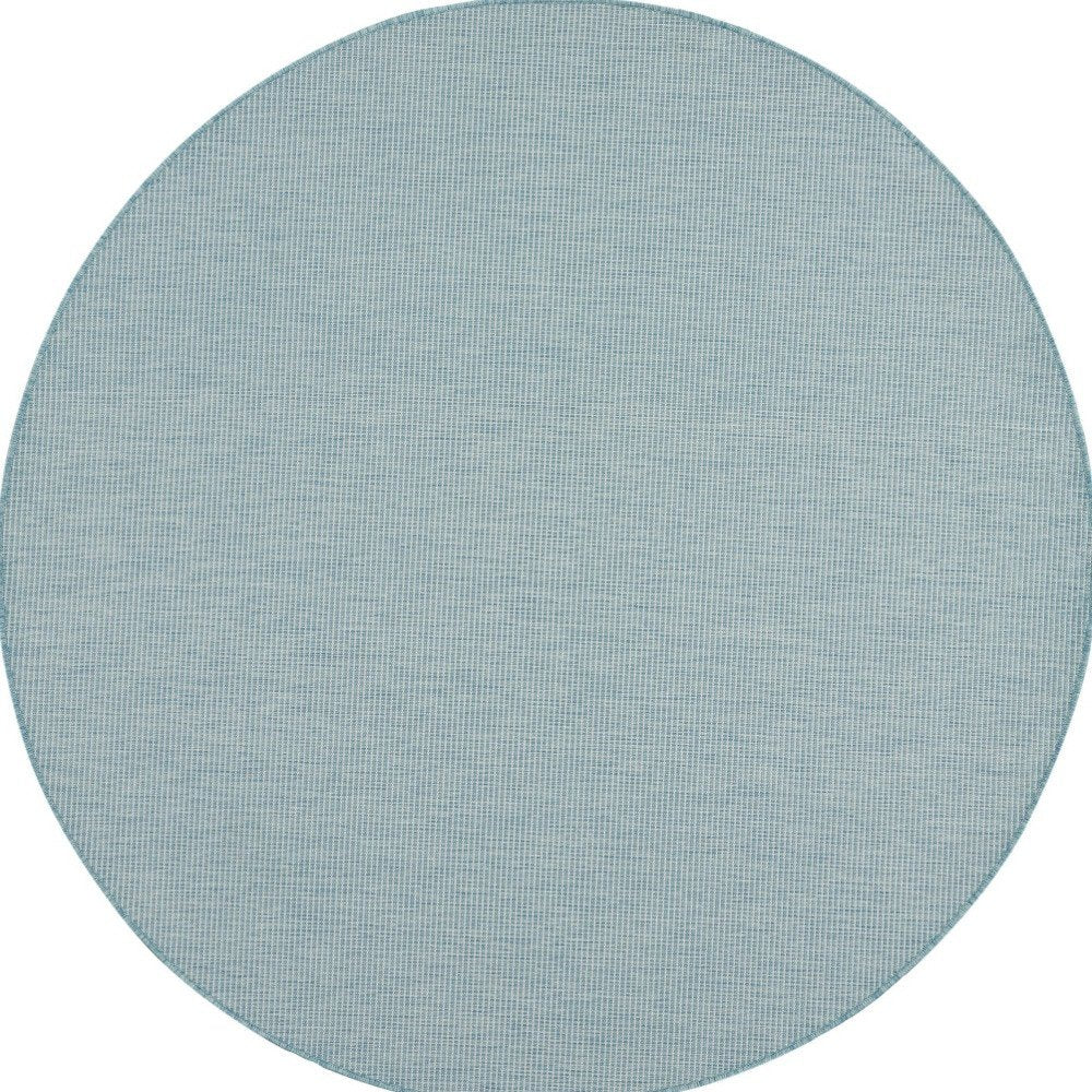 8' Aqua Round Power Loom Area Rug — view 14