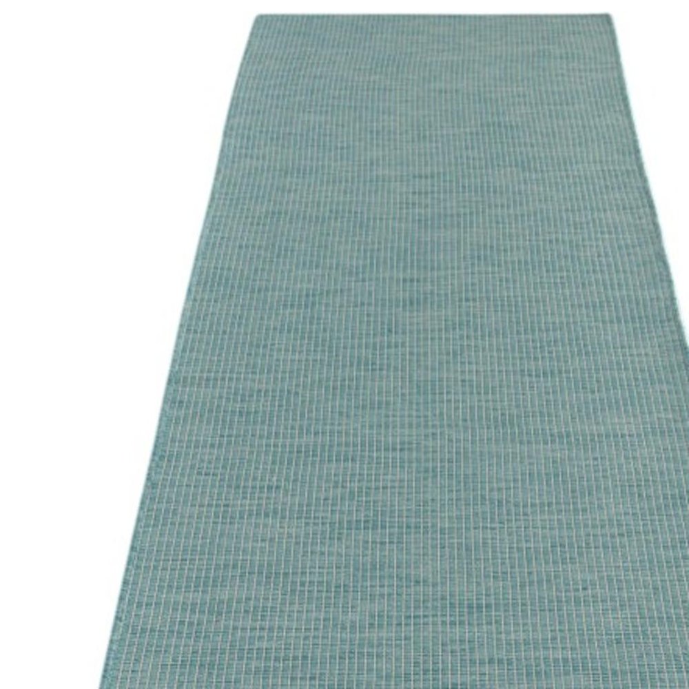 12' Aqua Power Loom Runner Rug HomeRoots
