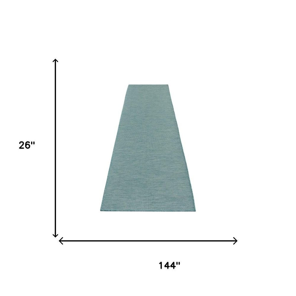 12' Aqua Power Loom Runner Rug — view 8