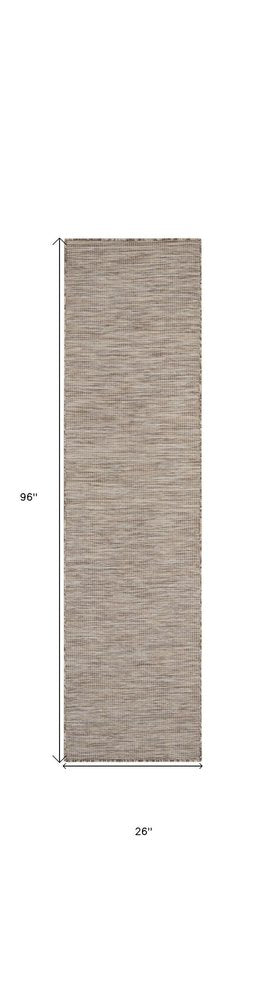 8' Beige Power Loom Runner Rug