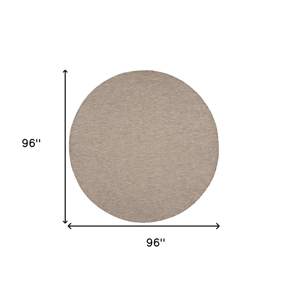 8' Beige Round Indoor Outdoor Area Rug — view 1