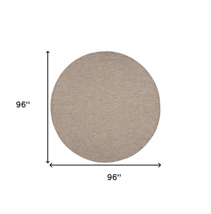 8' Beige Round Indoor Outdoor Area Rug HomeRoots