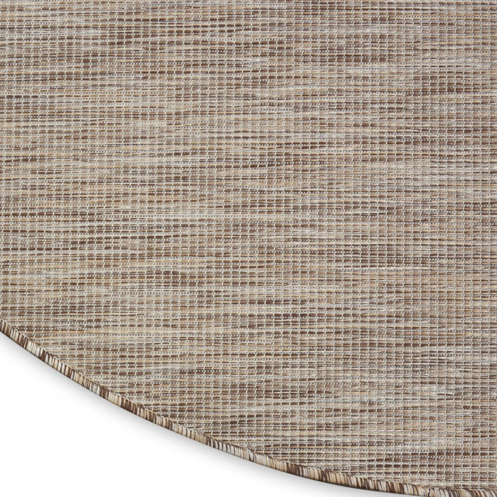 8' Beige Round Indoor Outdoor Area Rug HomeRoots