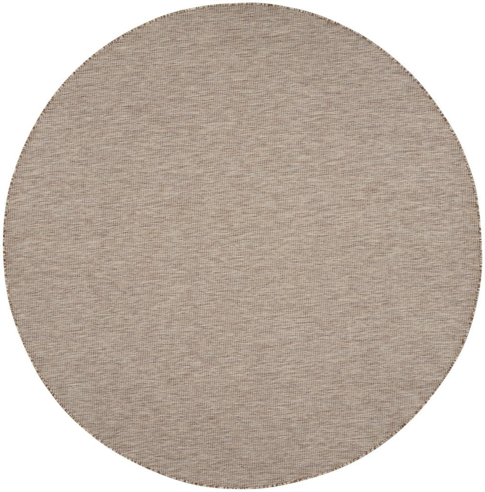 8' Beige Round Indoor Outdoor Area Rug HomeRoots