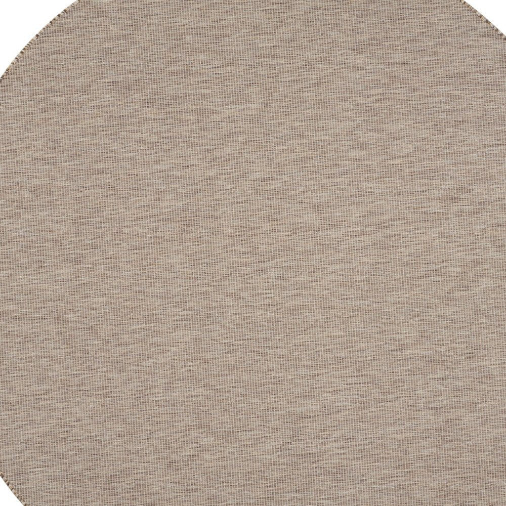 8' Beige Round Indoor Outdoor Area Rug — view 2
