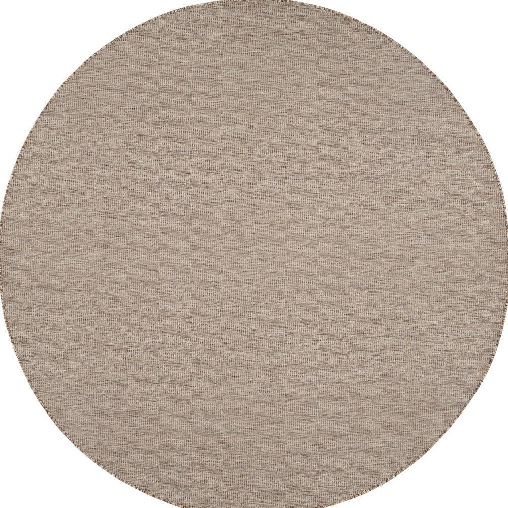 8' Beige Round Indoor Outdoor Area Rug HomeRoots