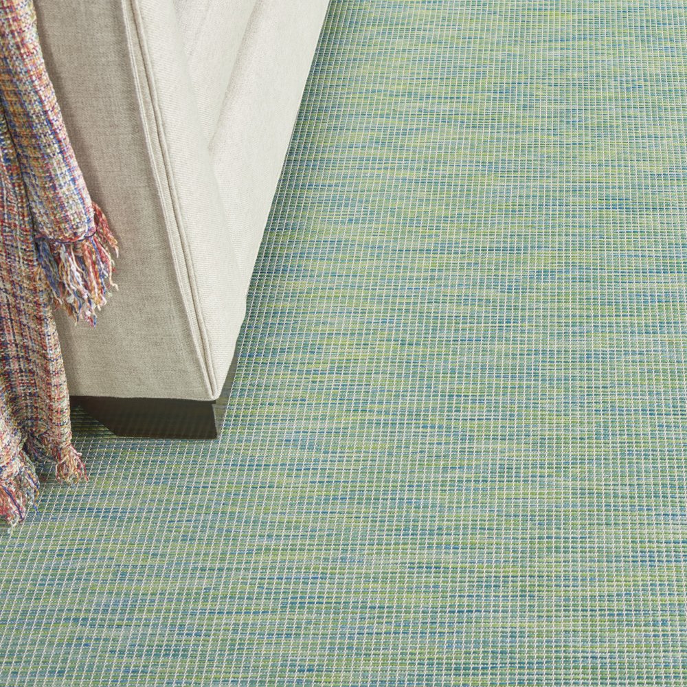 8' X 10' Blue And Green Indoor Outdoor Area Rug HomeRoots