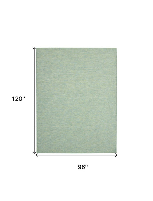 8' X 10' Blue And Green Indoor Outdoor Area Rug