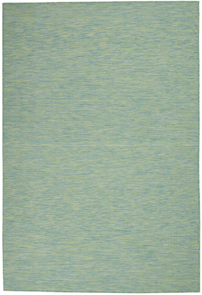 5' X 7' Blue and Green Indoor Outdoor Area Rug — view 8