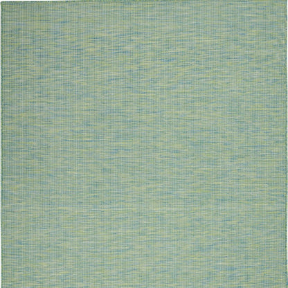 5' X 7' Blue and Green Indoor Outdoor Area Rug