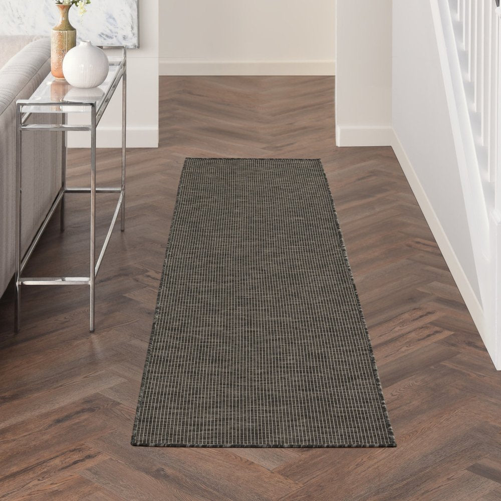 8' Charcoal Indoor Outdoor Runner Rug — view 6