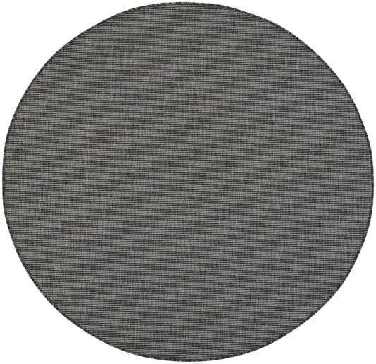 6' Charcoal Round Power Loom Area Rug