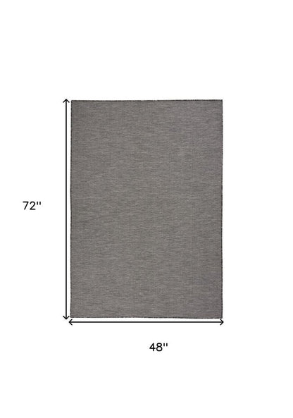 4' X 6' Charcoal Indoor Outdoor Area Rug HomeRoots