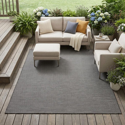 4' X 6' Charcoal Indoor Outdoor Area Rug HomeRoots