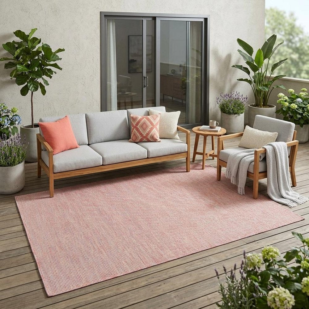 5' X 7' Red Indoor Outdoor Area Rug — view 9