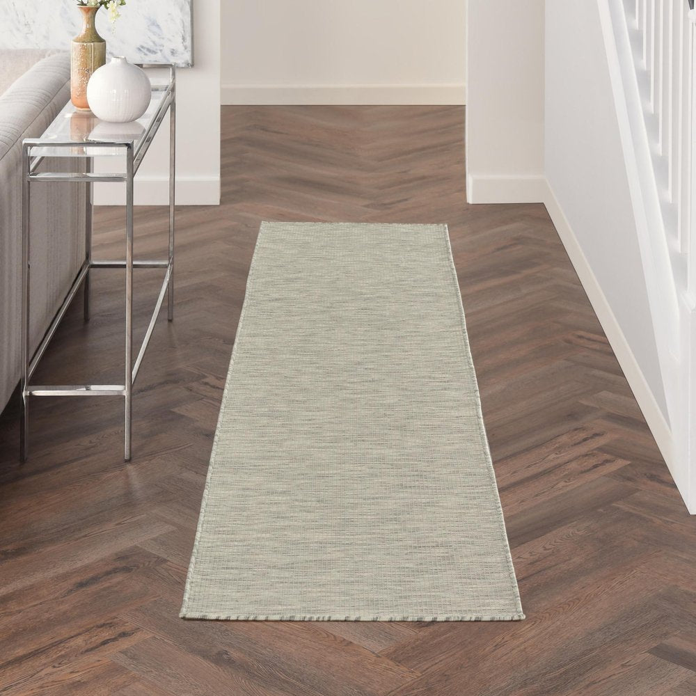 8' Gray Power Loom Runner Rug HomeRoots