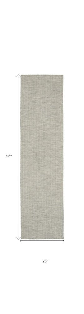 8' Gray Power Loom Runner Rug HomeRoots