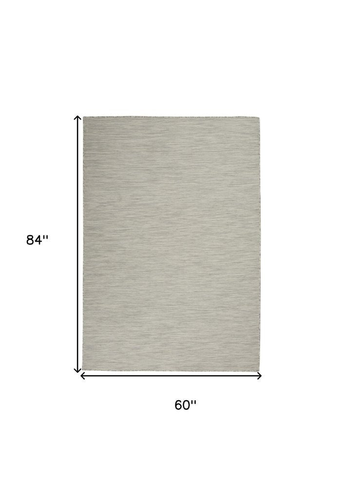 5' X 7' Light Gray Indoor Outdoor Area Rug — view 1
